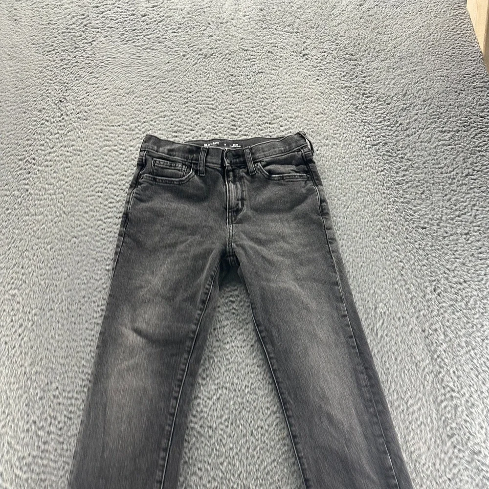 Old‎ Navy 360 Built-in Tough Boys 12 Black Denim Straight Slim Stretch Workwear